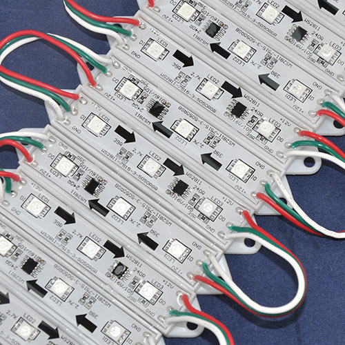 DC12V WS2811 0.72W Waterproof 5050SMD Plastic 3 Super Bright LEDs Full Color Digital Programmable Individually Addressable RGB LED Pixel Modules String DC12V WS2811 0.72W Waterproof 5050SMD Plastic 3 Super Bright LEDs Full Color Digital Programmable Individually Addressable RGB LED Pixel Modules String